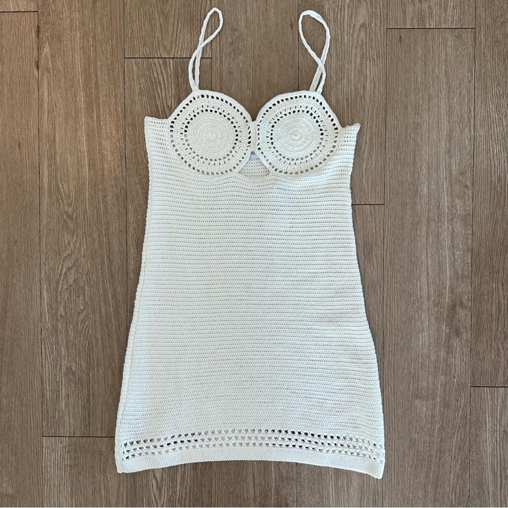 Crochet mini dress from Mango